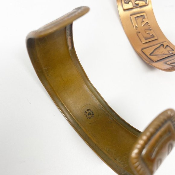 525 Vintage Bell Trading Post solid copper storyteller bracelets jewelry set - Picture 8 of 10